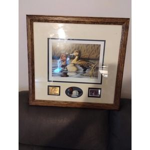 DUCKS UNLIMITED 2002 Sponsor Print Framed 18" X 17" 316/1250